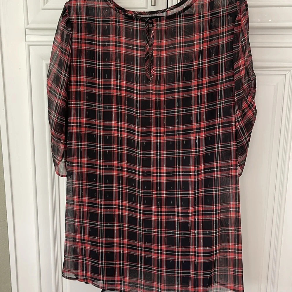 Torrid Chiffon Lurex Ruched Sleeve Blouse size 3 3x - Picture 10 of 12